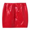 Women Sexy Skirts Glossy Patent Leather Miniskirt Solid Color Elastic Waistband Pencil Skirt Shiny Wet Look Latex Skirt Clubwear