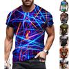 Новая летняя мужская модная футболка, мужская футболка с принтом синих кристаллических линий, топ