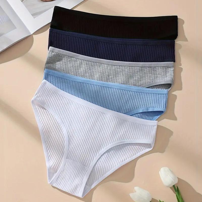 5 шт./компл. Женские трусики в полоску, женское нижнее белье с низкой посадкой, хлопковые трусики, сексуальные женские трусы, мягкое женское белье S-XXL