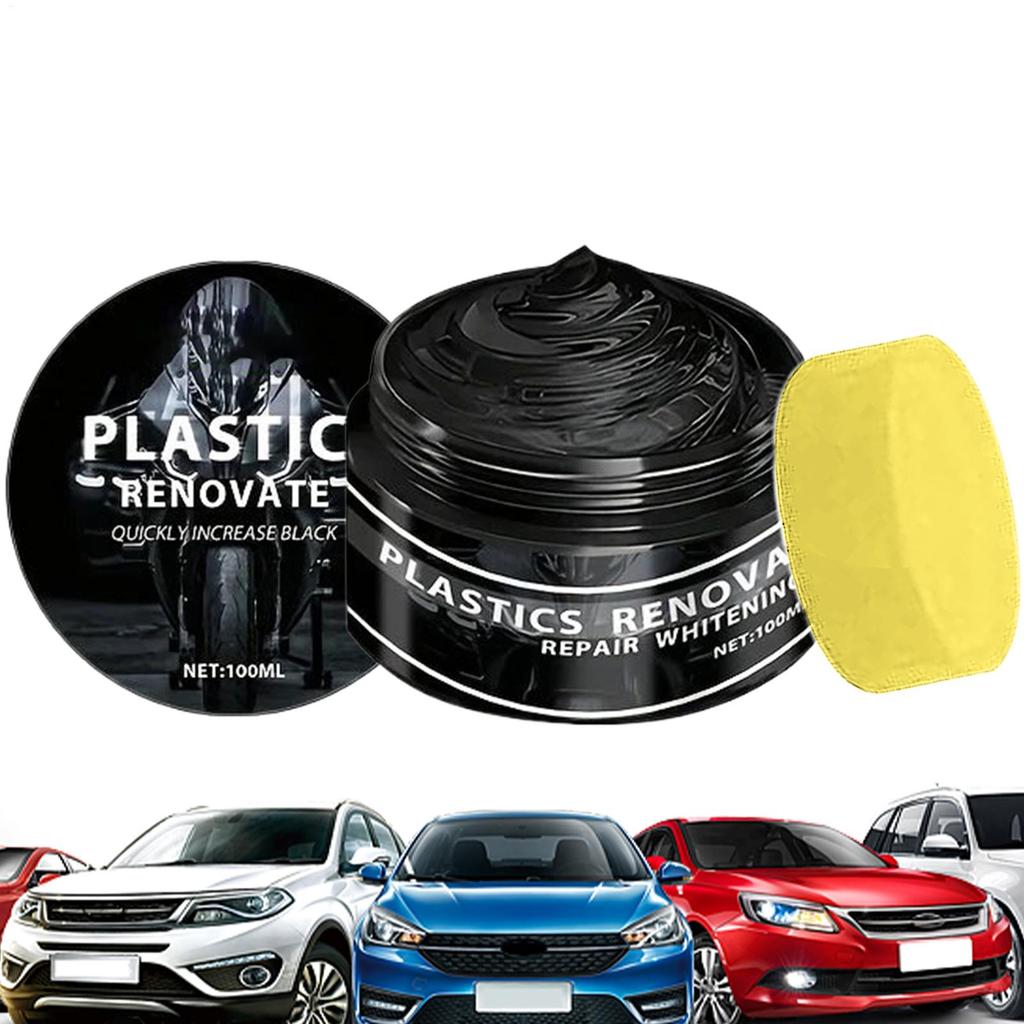 Car & Motorcycle Renovation Wax Plastic & Rubber Repair Cream - Nano Enhanced Black Car Wax Renovation Wax Interior Restorer
