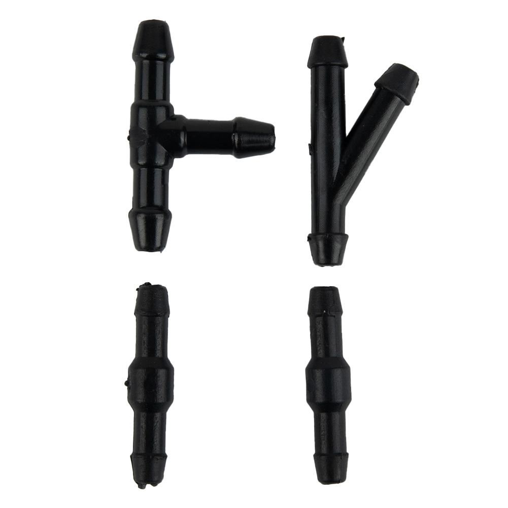 Kits Hose Washer Jet Windshield 100cm Black Car For Nozzle Pump Hose Connectors Rubber&Plastic T-Type Tube Pipe