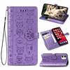 Lovely Cat Dog Kids Phone Holster Case For Apple iPhone 17 Air 16 16E 15 14 13 12 Pro Plus Max Pet Footprint Wallet Cover Cases