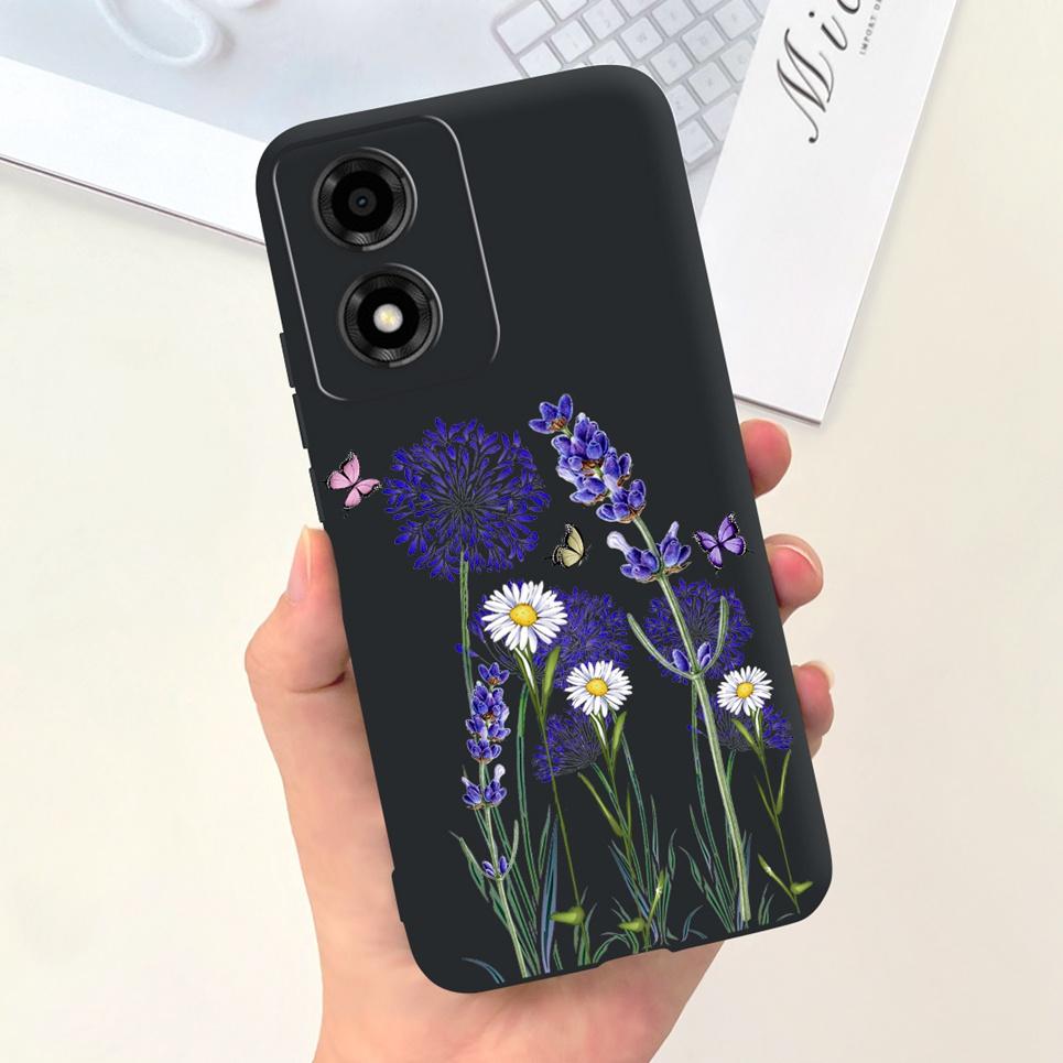 For Moto E14 Motorola Funda Case Cool Cartoon Luxury Painting Phone Case On Motorola E14 4G 6.56" Back Cover Soft Black Silicome