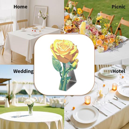 Зажим для скатерти из нержавеющей стали Роза Нескользящий для помещений и улицы Свадебная вечеринка Пикник Кемпинг Держатель скатерти Фиксирующий зажим