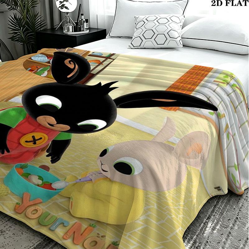 1PC Bing Custom Name Patterned Flannel Blanket Suitable For All Seasons for Home Decor Warmth and Comfort Gifts Holiday Present