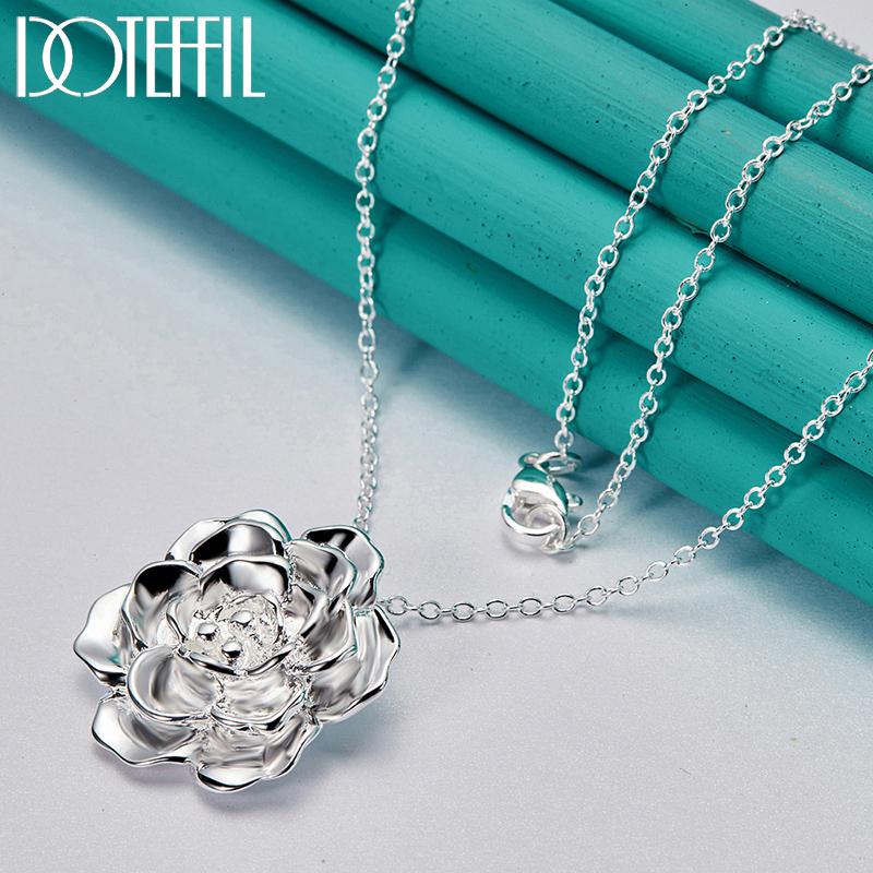 Ожерелье с тонкой цепочкой из стерлингового серебра 925 пробы в виде змеи длиной 16-30 дюймов с цветком