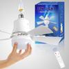 LED Ceiling Fan Lamp E27 Base Wireless Remote Control Ceiling Fan 3-Mode Dimmable Timing for Bedroom Living Room Kitchen Balcony
