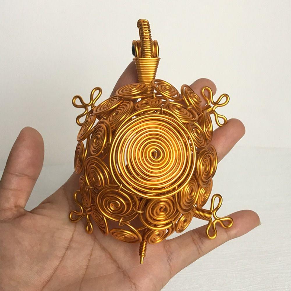 Woven Aluminum Wire Tortoise Figurine Model Turtle Retro Ornaments Desktop Decorative