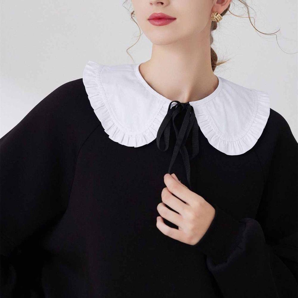 Petal False Collar Lace Up Detachable Shirt Vintage Lapel Fake Collar