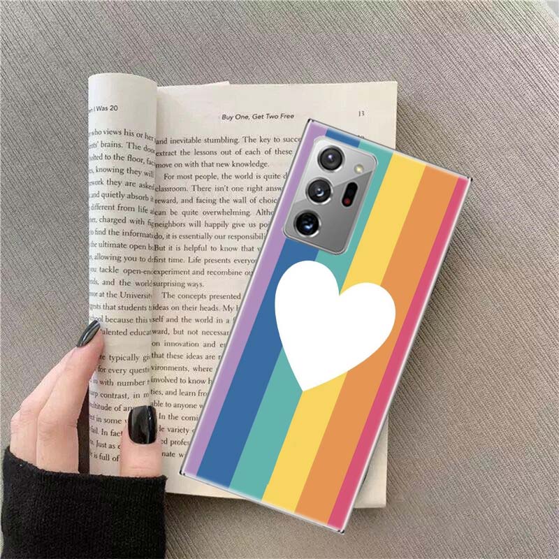 Rainbow Gradient Love Phone Case For Samsung Galaxy S25 Edge S24 S23 FE S22 S26 Ultra S21 S20 S10 Plus Capa Soft