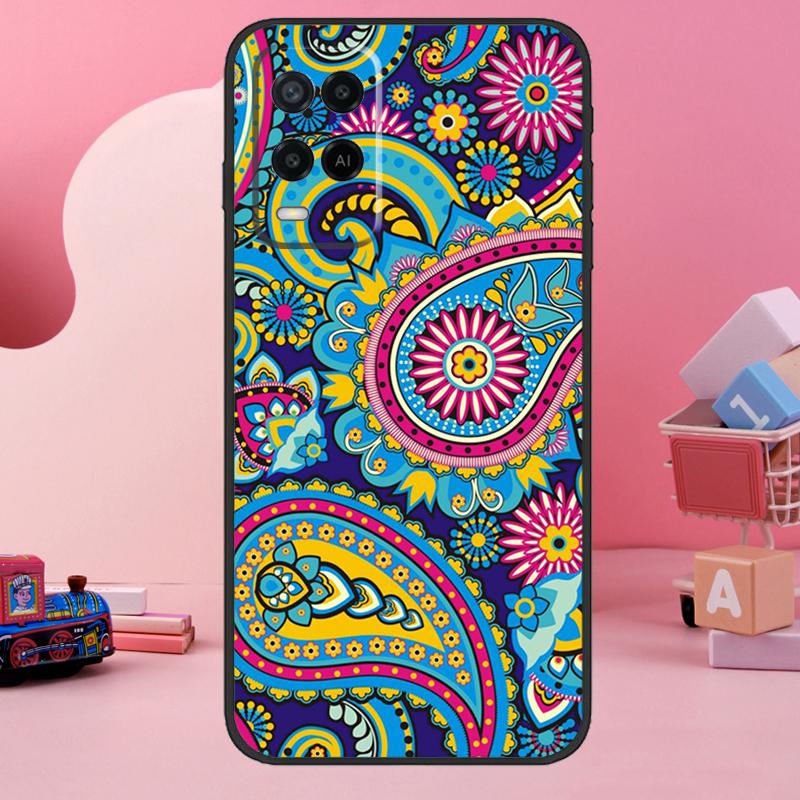 Чехол с узором пейсли для Oppo A74 A94 A54 A17 A57 A77 A76 A16 A96 A18 A60 A80 A40 A38 A58 A78 A98 A15 A5 Pro
