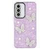 For Samsung Galaxy S25/S24 Case Butterfly Pearl Decor IMD PC+TPU Phone Cover with Glass Lens Film