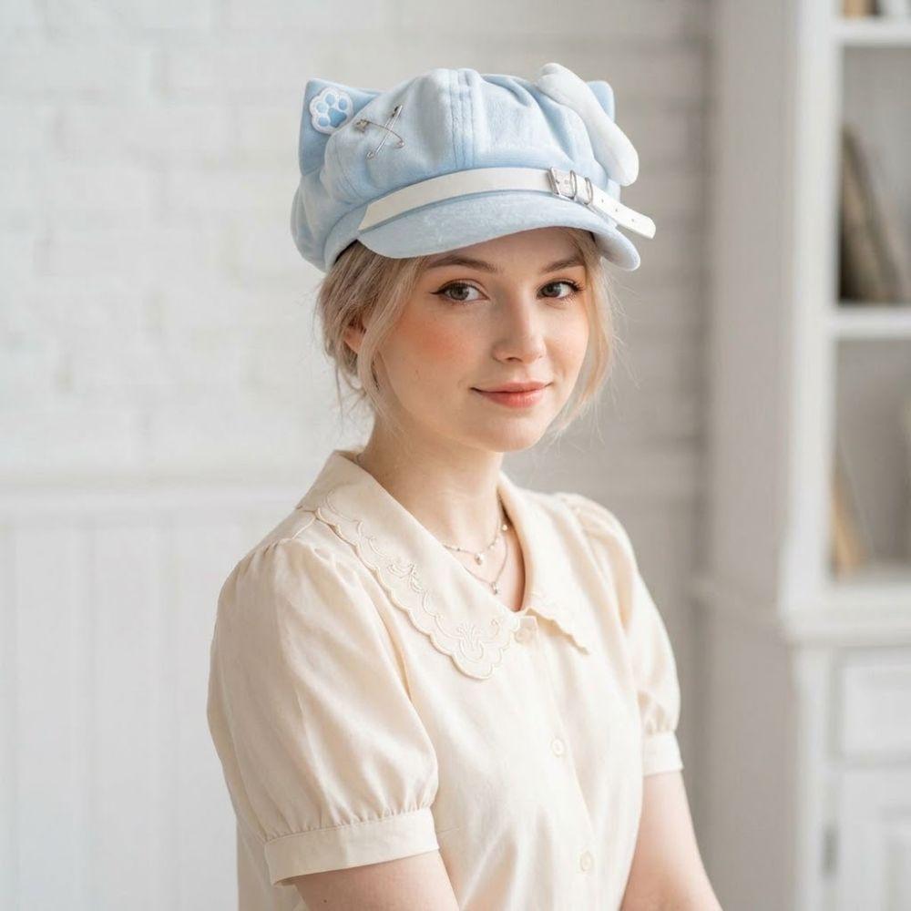Cat Ears Newsboy Cap Anime Baseball Cap Popular Women's Beret Everyday Outfits