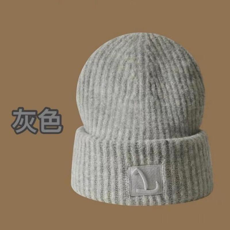 Hat Big Head Wool Hat Women's Autumn and Winter New Loose Warm Pile Cold Hat Big Face Show Face Ear Protection Knitting