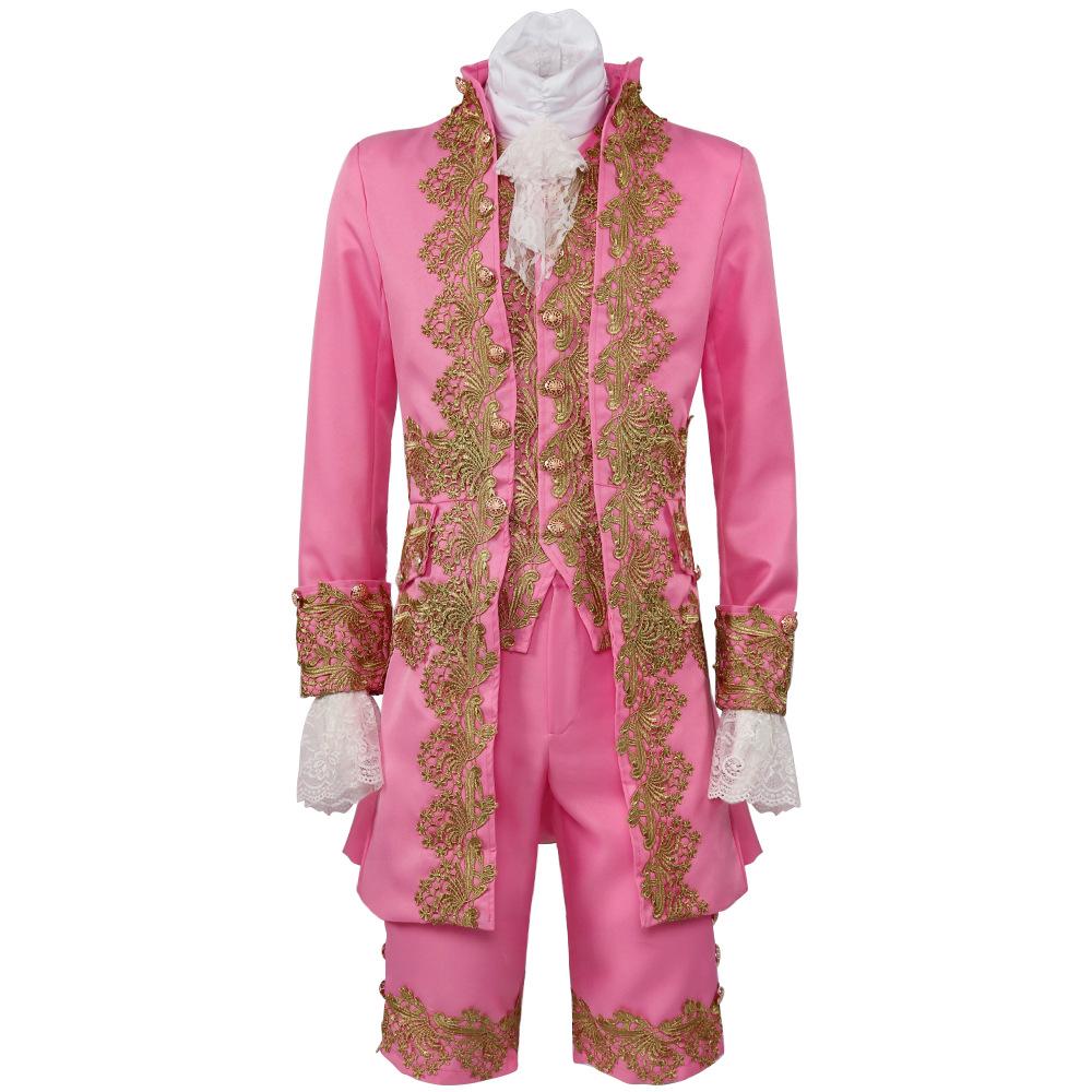 Popular Medieval Court Prince Lace Gown Set for Cosplay and Performance