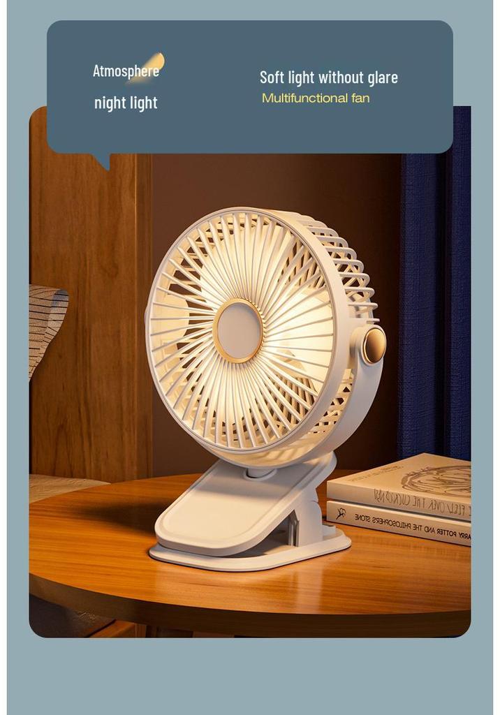Powerful Wind Clip-On Mini Fan: Rechargeable, Long Battery Life, 3-in-1 Design for Home & Office Circulation F50