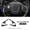 Real Hard Carbon Fiber For Chevrolet Corvette C8 2024 2025 Car Steering Wheel Button Cover Dry Carbon Interior Accessories Trim