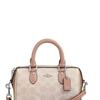 Coach Rowan 18 классический бренд логотип пресбиопия Boston сумка на плечо crossbody сумка из искусственной кожи женская маленького размера песочно-желтый и тауп