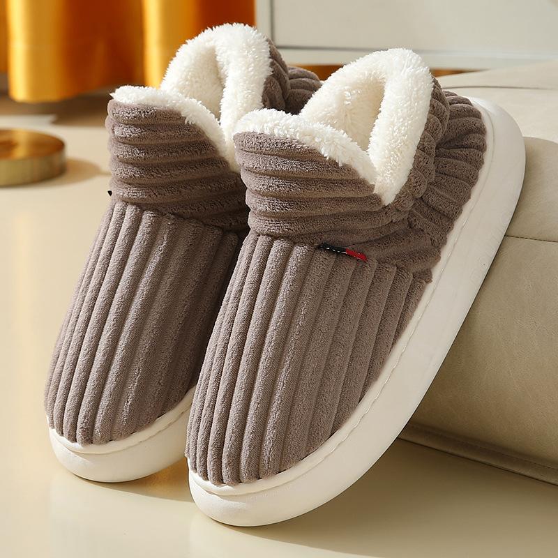 Fashion Unisex Home Men Cotton Slippers  Winter Plus Size 36-47 Casual Plush Shoes Warm Velvet Sneakers Men Women Snow Boots 2024