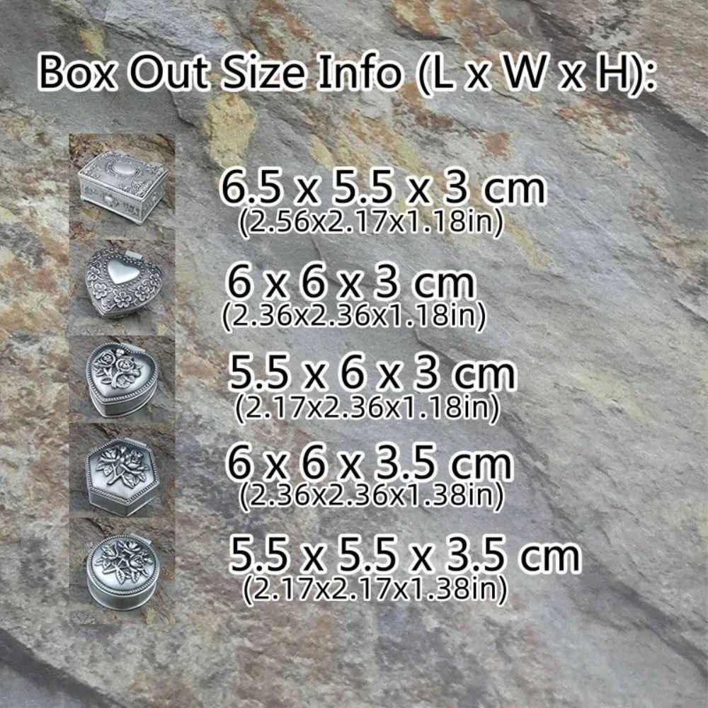 Винтажная металлическая шкатулка для украшений в форме сердца для хранения колец, безделушек, подвесок, бусин