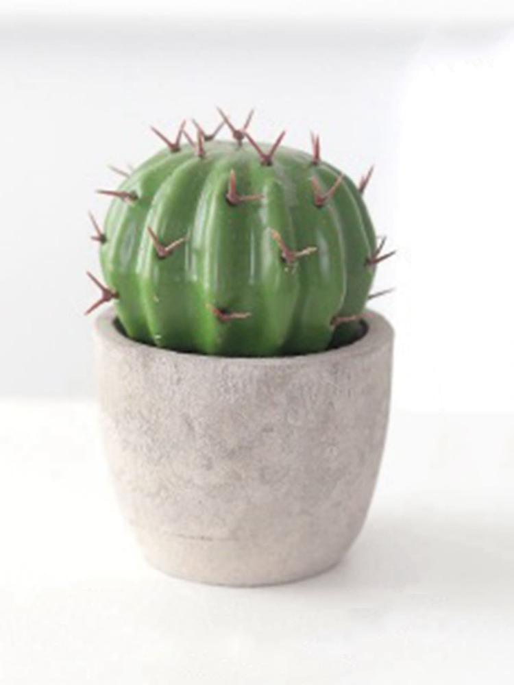 1 Pc Cactus Pot Bonsai Plant Living Room Home Decoration Fake Flower Artificial Plants Plastic Cactus Ball Desktop Decorations