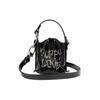 Vivienne Westwood Daisy Letter Print Detachable Shoulder Strap Patent Leather Bucket Bag Mini Women bags Black 5202006SUL0076BONES