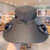 Removable Solar Fan Hat Dual Fan Fishing Bucket Hat Long Endurance Cooling Fisherman Hat  Fishing