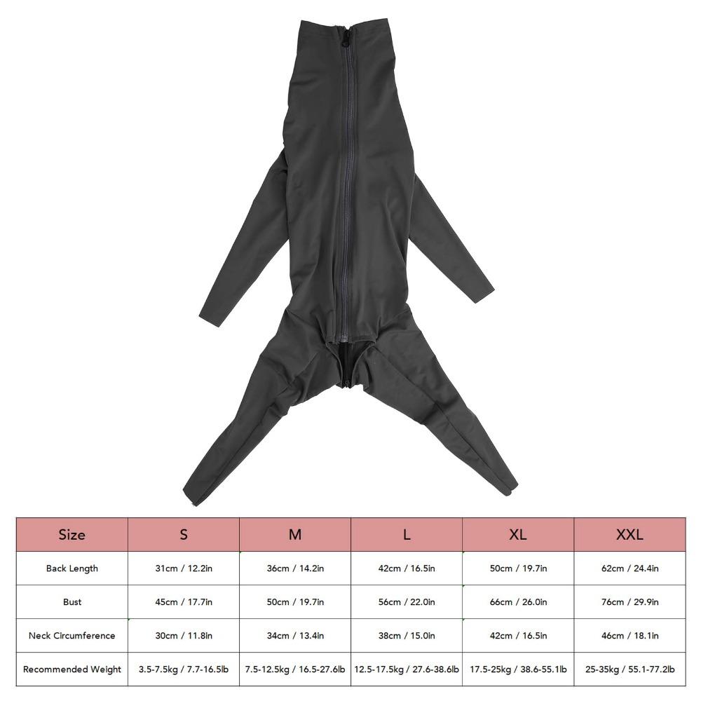Zipper Closure Dog Recovery Suit Elastic Zipper Dog Outfit Dog Four-legged Jumpsuit Anti Licking