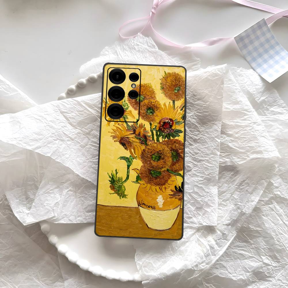 Чехол для телефона с картиной Ван Гога маслом для Samsung S 24 Fe 25 Ultra Plus 20 Lite 21 30 22 23 24 22 Ultra 5G Fundas