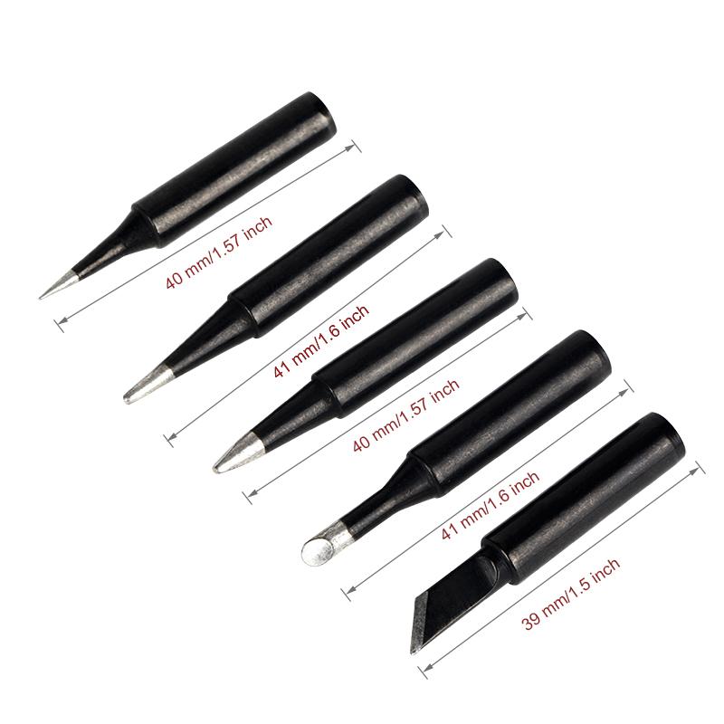 JCD Soldering Iron Tips 5pcs/set 900M-T Pure Copper Lead-free Soldering Tip Suit for 908S Welding Solder Station Iron Tip