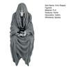 Grim Reaper Statue Halloween Long Robe Sitting Skeleton Figurine Gothic Tabletop Ornament for Home Garden Desktop Bookshelf Decor