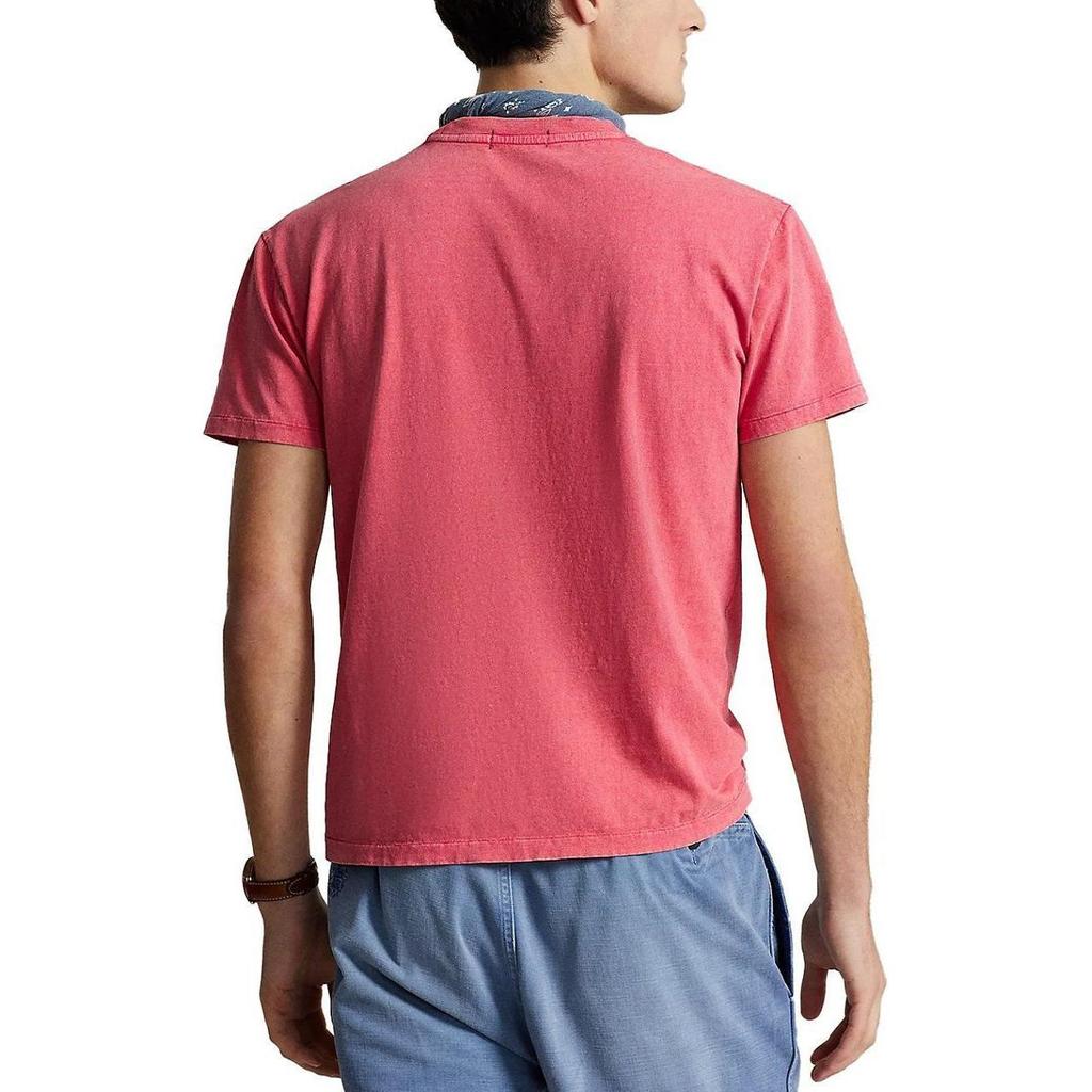 Polo Ralph Lauren Логотип Pattern Crew Neck Приталенная футболка с коротким рукавом Мужские топы Красный 710835756-023