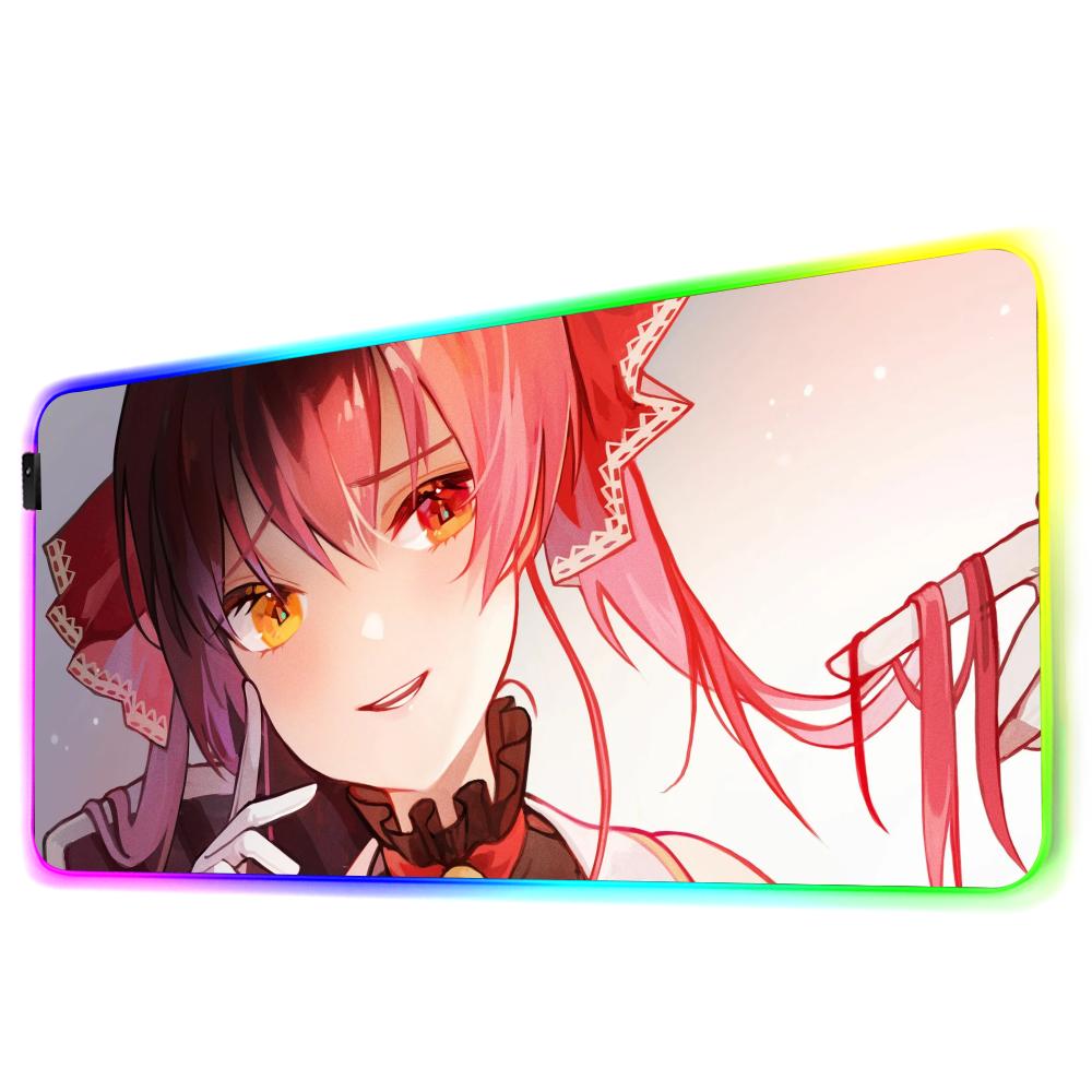 houshou marine Mouse Pad RGB Gaming Mousepad Big LED Pad PC Desk Mat Luminous Mouse Pad Large Keyboard Mats Table Rug With