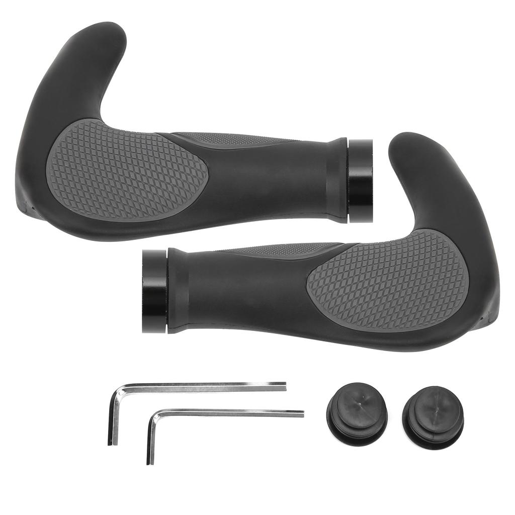 22.2mm Mountain Bicycle Ox Horn Handbar Bilateral Locking Durable Rubber Handle Grips