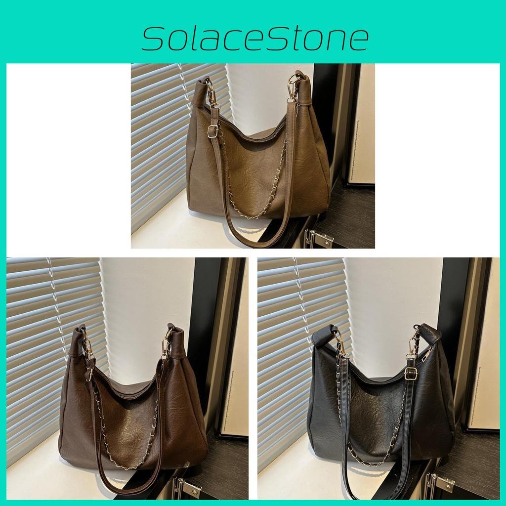 Minimalist Pu Tote Bag For Women With Large Capacity And Chain Accents For Daily Use