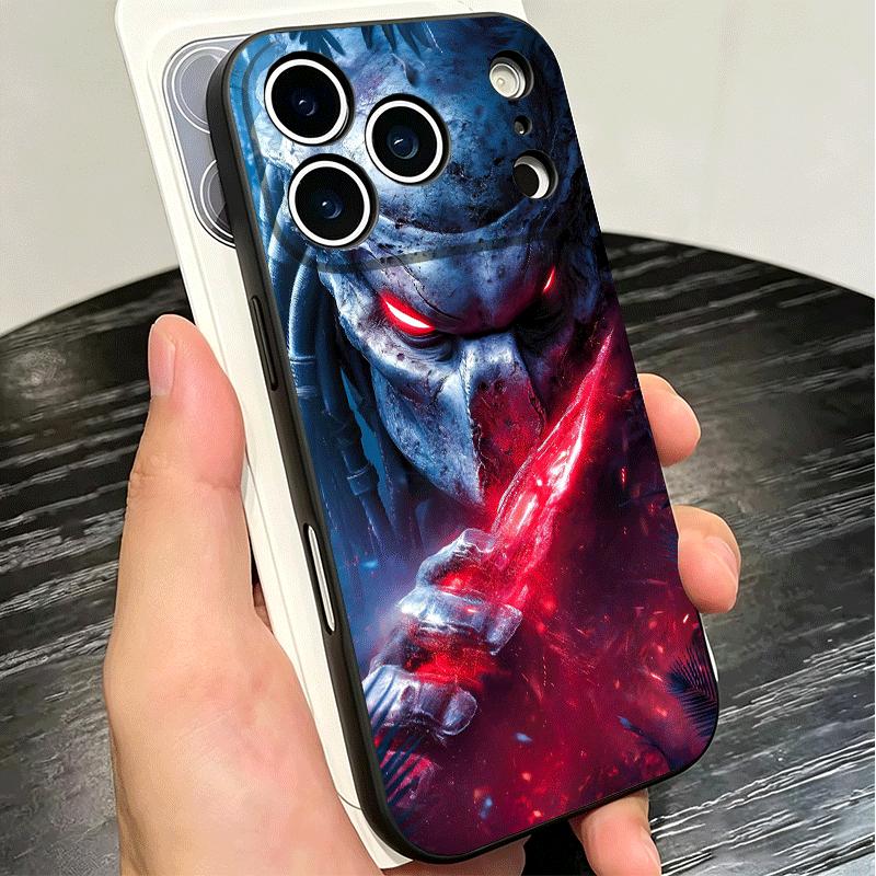 Мягкий чехол для телефона A-Alien Vs P-Predator для iPhone 16 16E 17 Air 15 Pro Max 14 Plus 13 Mini 11 12 7 Черная задняя крышка