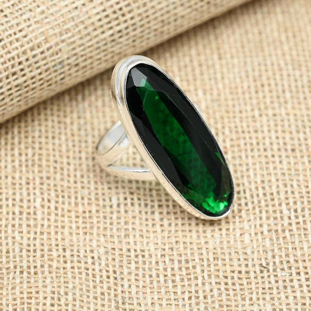 Chrome Diopside Gemstone Solid 925 Sterling Silver Handmade Jewelry Gift Ring
