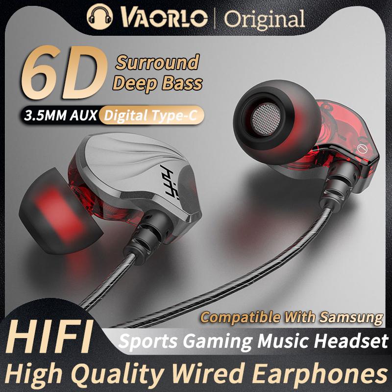 Проводные наушники 3,5 мм AUX/Type C In-Ear HIFI 6D Surround Bass In-Ear игровые музыкальные гарнитуры с микрофоном для Samsung Huawei Xiaomi ПК