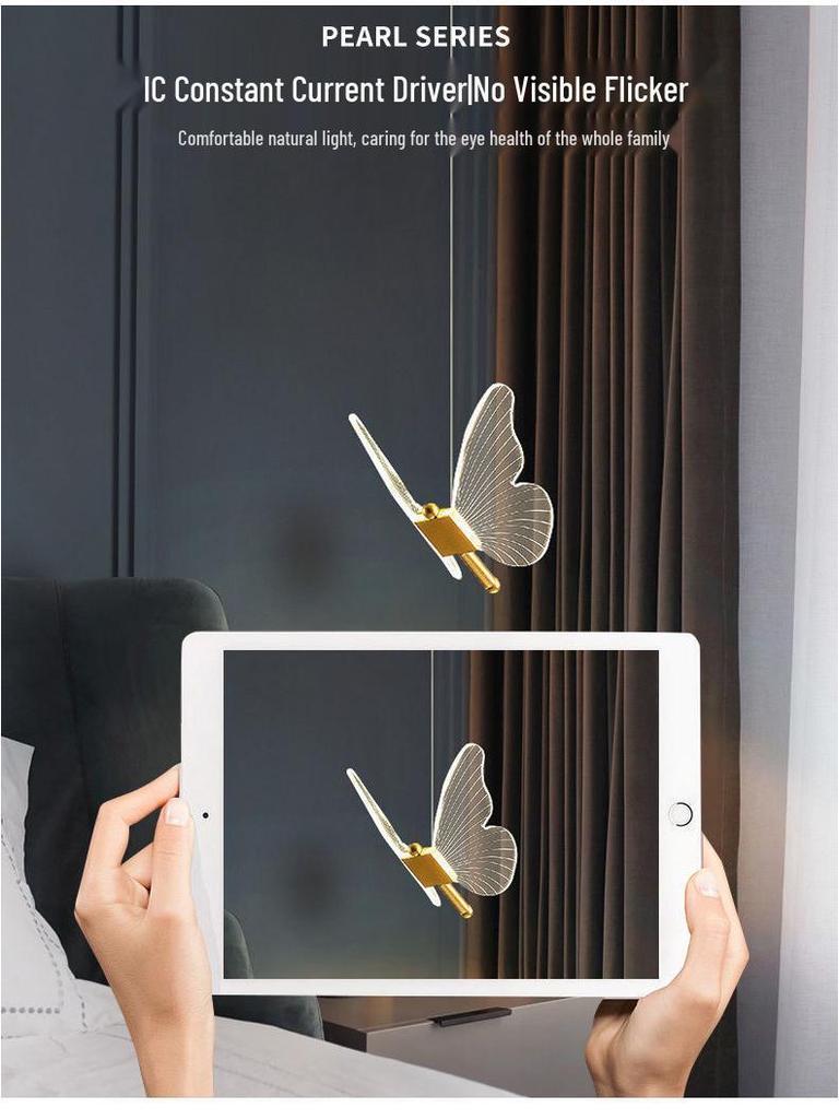 Nordic Modern Butterfly LED Chandelier for Bedroom & Bar Counter