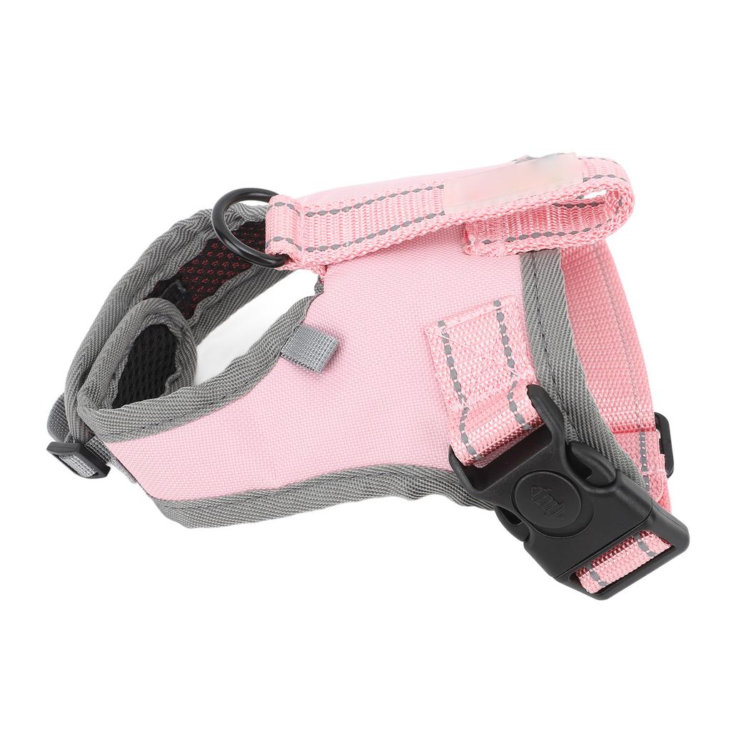 Dog Harness Vest with Leash Adjustable Reflective Padded Nylon Easy Control Pet Harness for Walking Medium Size Dog Pink
