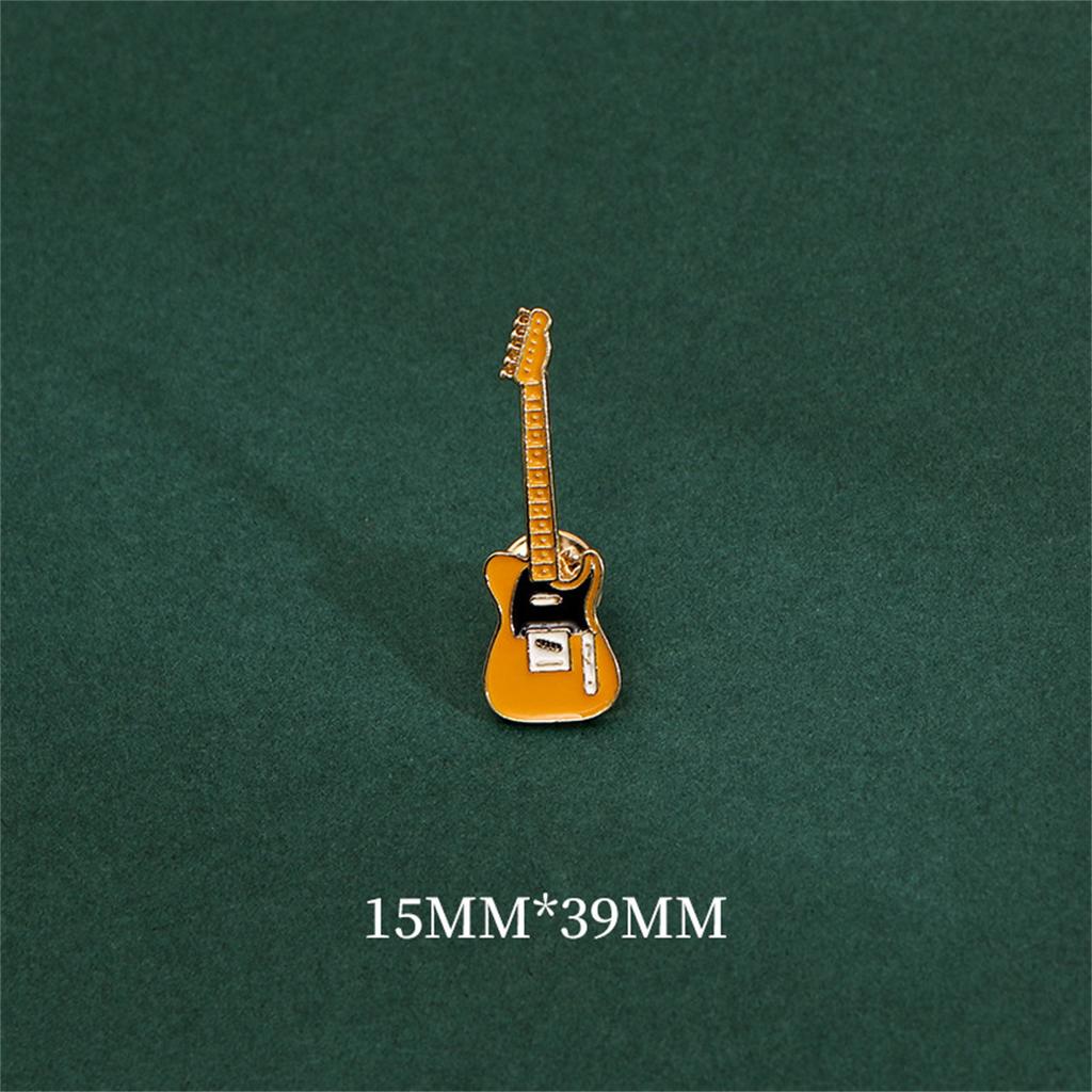 Rinhoo Vintage Imitation Shell Guitar Violin Brooch Pin For Women Luxury Punk Rhinestone Musical Instrument Enamel Badge Jewelry