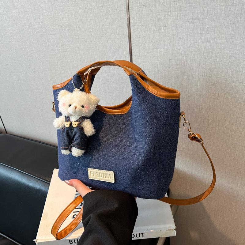 Премиальная сумка-тоут женская новая популярная джинсовая сумка через плечо модная универсальная сумка-мессенджер сумка-ведро