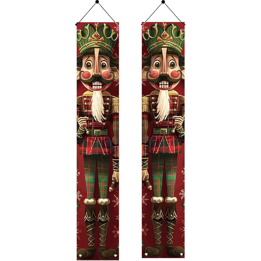 2PCS Fall Porch Sign Scarecrow Porch Banner Autumn Harvest Door Decoration Thanksgiving Front Door Decor Rustic Farmhouse Vertical Outdoor Hanging