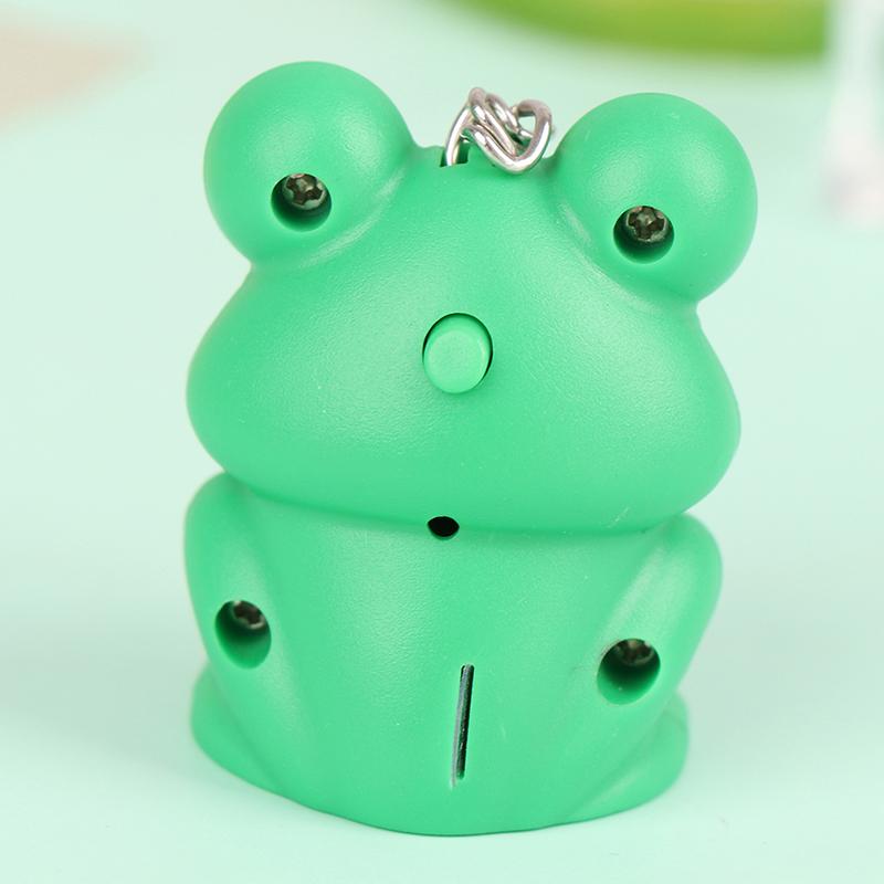 Забавный милый зеленый брелок для ключей с лягушкой со светодиодным светом и звуком, детские игрушки в подарок