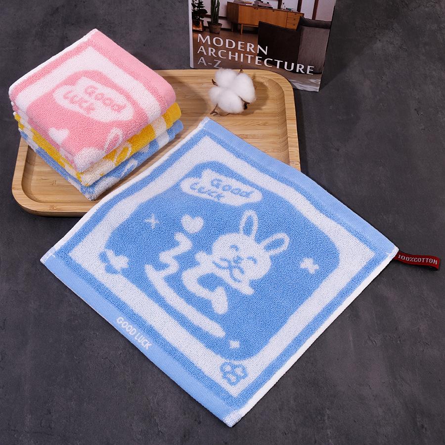 Хлопковое квадратное полотенце 25*25 см, утолщенное домашнее милое мультяшное цветное тканое жаккардовое маленькое квадратное полотенце