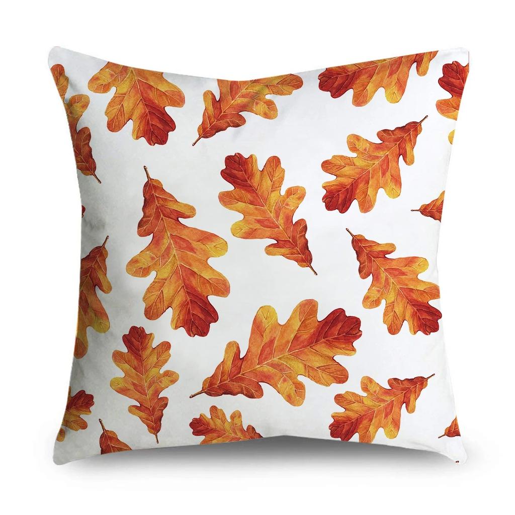 Autumn Cartoon Leaf Pattern Decorative Pillowcase Living Room Office Ornaments Home Pillowcase