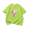 Kids Cotton T Shirt Sweet Mouse With Lily Flower Print Crew Neck Short Sleeve Tee Casual Boys Girls Summer Tops