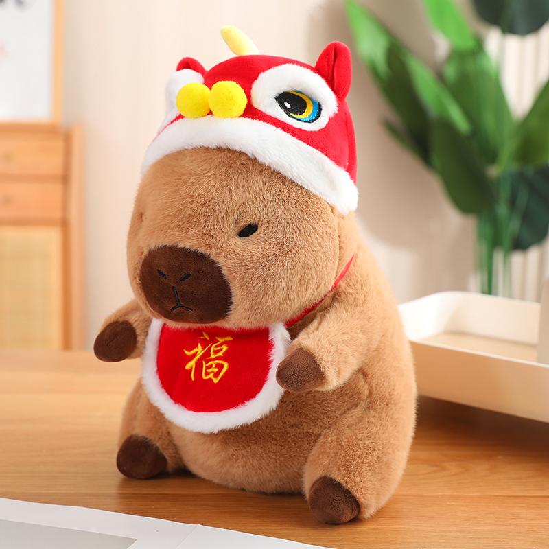 Christmas Capybara Plush Toys, Capybara Plush Toys, Creative Chinese Characters Blessing Christmas Decorations