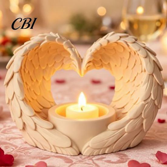 Housewarming Gifts for New Home Angel Wings Tealight Candle Holder, Prayer Holder Memorial Elegant Tabletop Centerpiece Decor, Living Room Bedroom