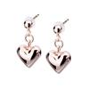LOKUMI Earrings Made In Japan 18K K18 Post K18 Hypoallergenic Heart Craft Series Swing Simple Small Dangling Heart Earrings Stud 18K Post Popular